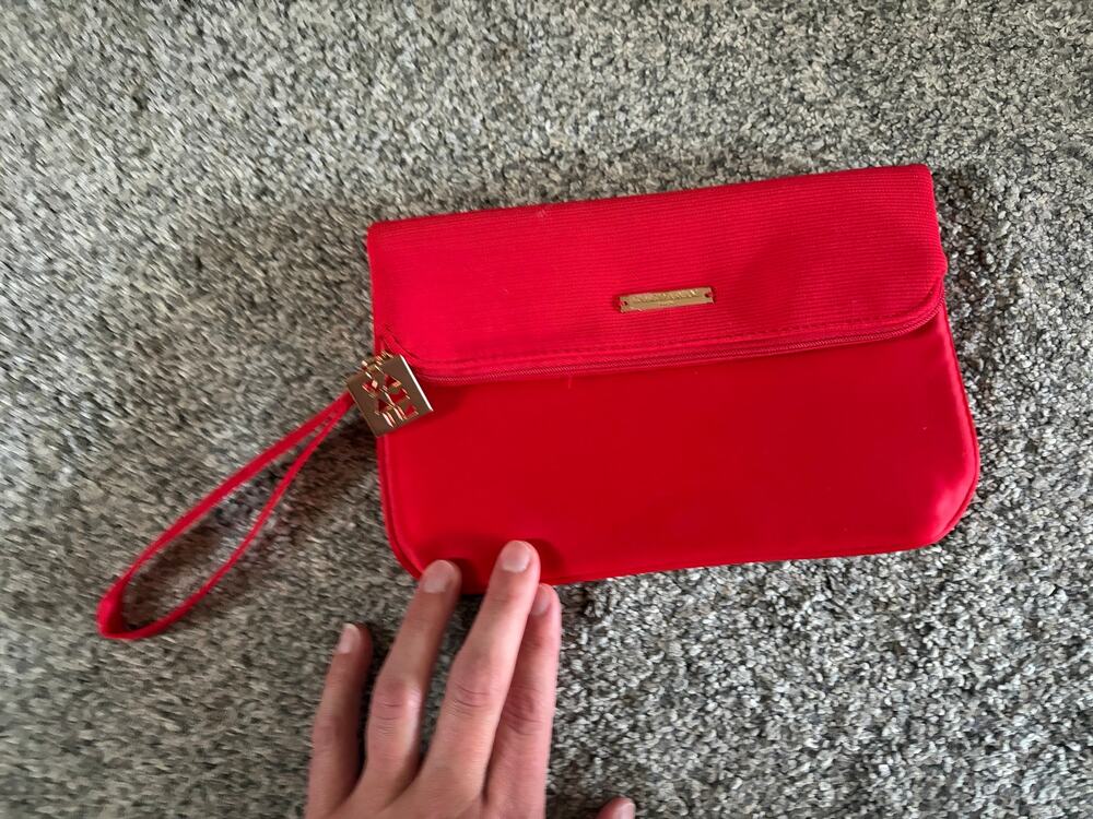Giorgio Armani beauty red clutch bag